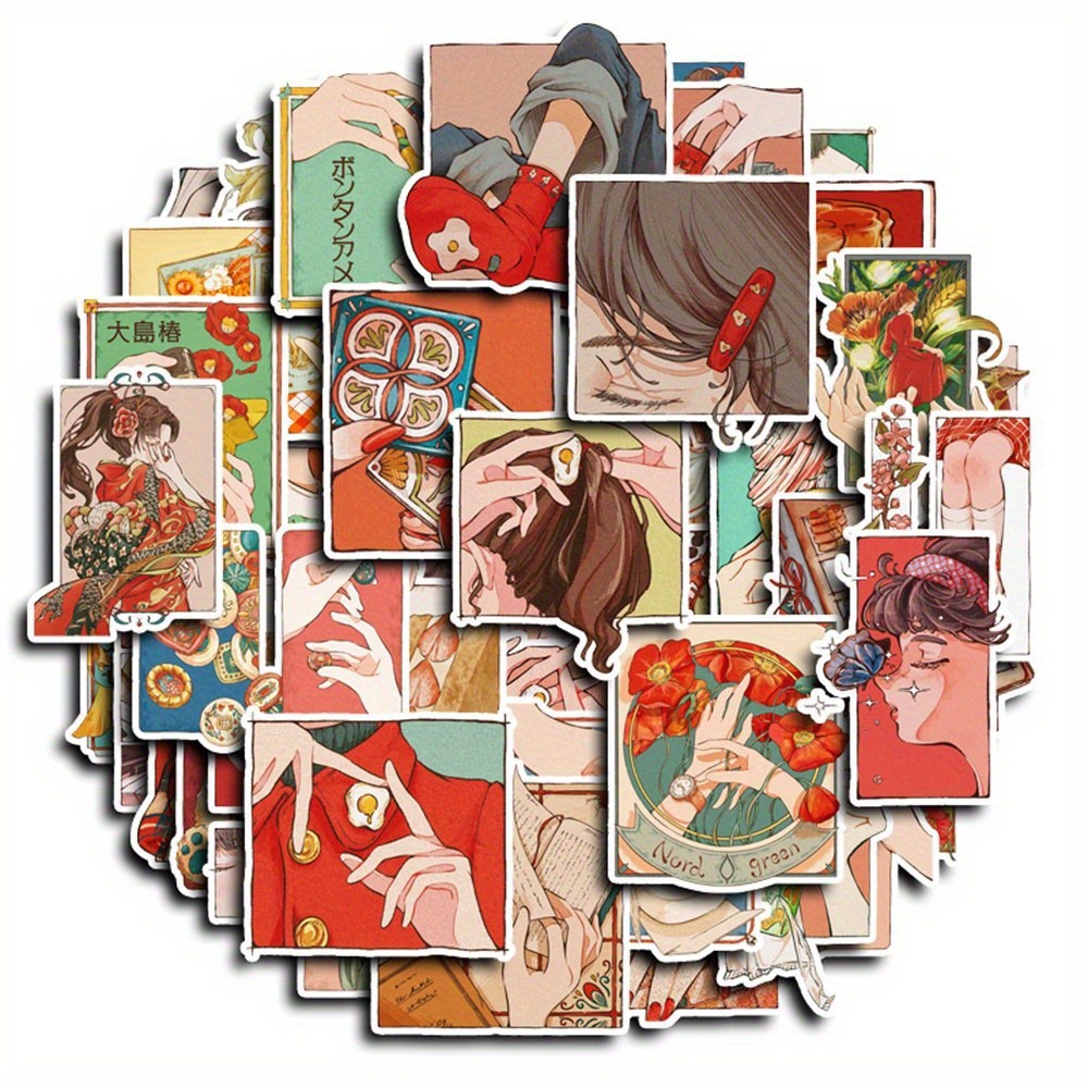 50 Buah Stiker Gaya Vintage Tr - Japanese Traditional Lifestyle ulasan dan harga