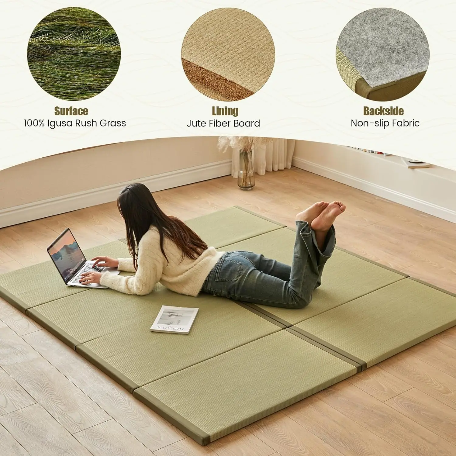 Tatami Jepang, Kasur Lantai Li - Tatami Mat Rush ulasan dan harga